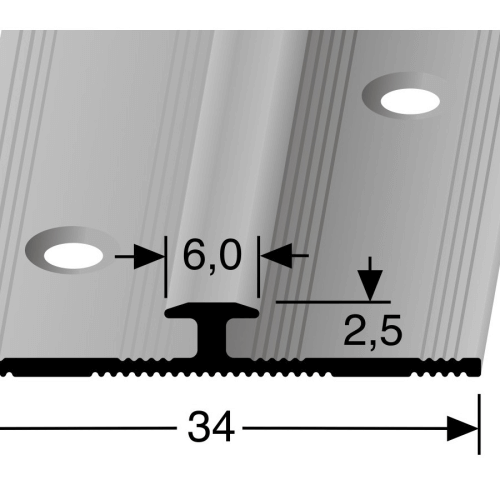 Aansluitprofiel schroef RVS 6mm voor 2.5mm | 270cm
