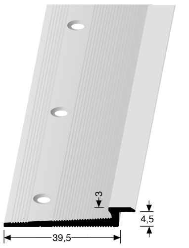 Afsluitprofiel schroef zilver geborsteld 346 voor 4.5mm | 300cm