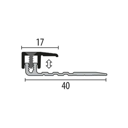Eind-en afwerkprofiel Kuberit schroef brons 4mm voor 9.5mm | 100cm