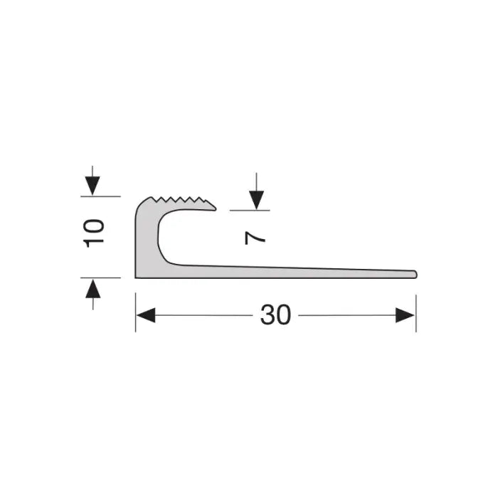 Inschuif Eindprofiel vloer schroef RVS 10mm voor 7mm | 250cm