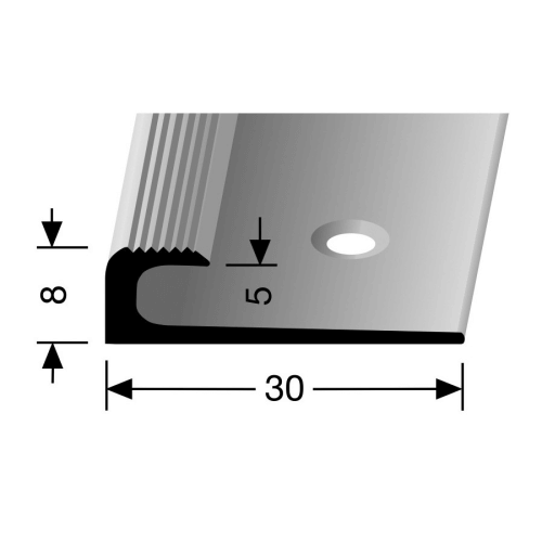 Inschuif Eindprofiel schroef RVS 8mm voor 5mm | 100cm