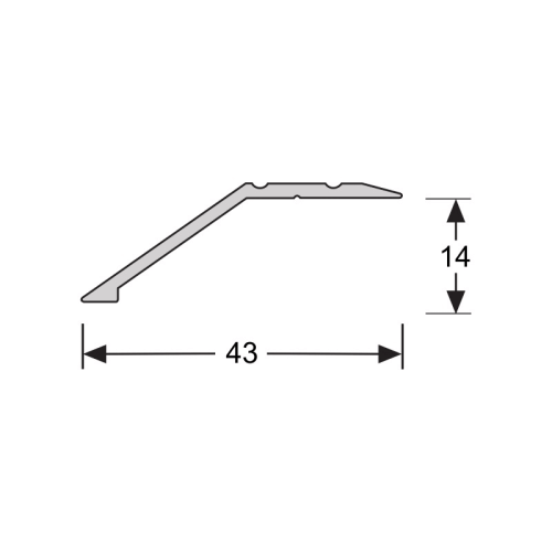 Overgangsprofiel zelfklevend zwart 14mm | 270cm