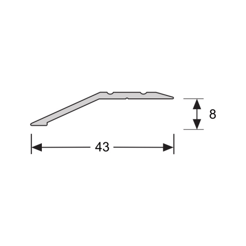 Overgangsprofiel zelfklevend RVS 8mm | 270cm